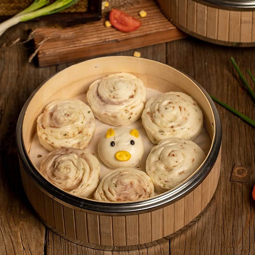 Amazon｜蒸し器 竹蒸し器 蒸籠 中華せいろ せいろ蒸し器 (本体2個・蓋1