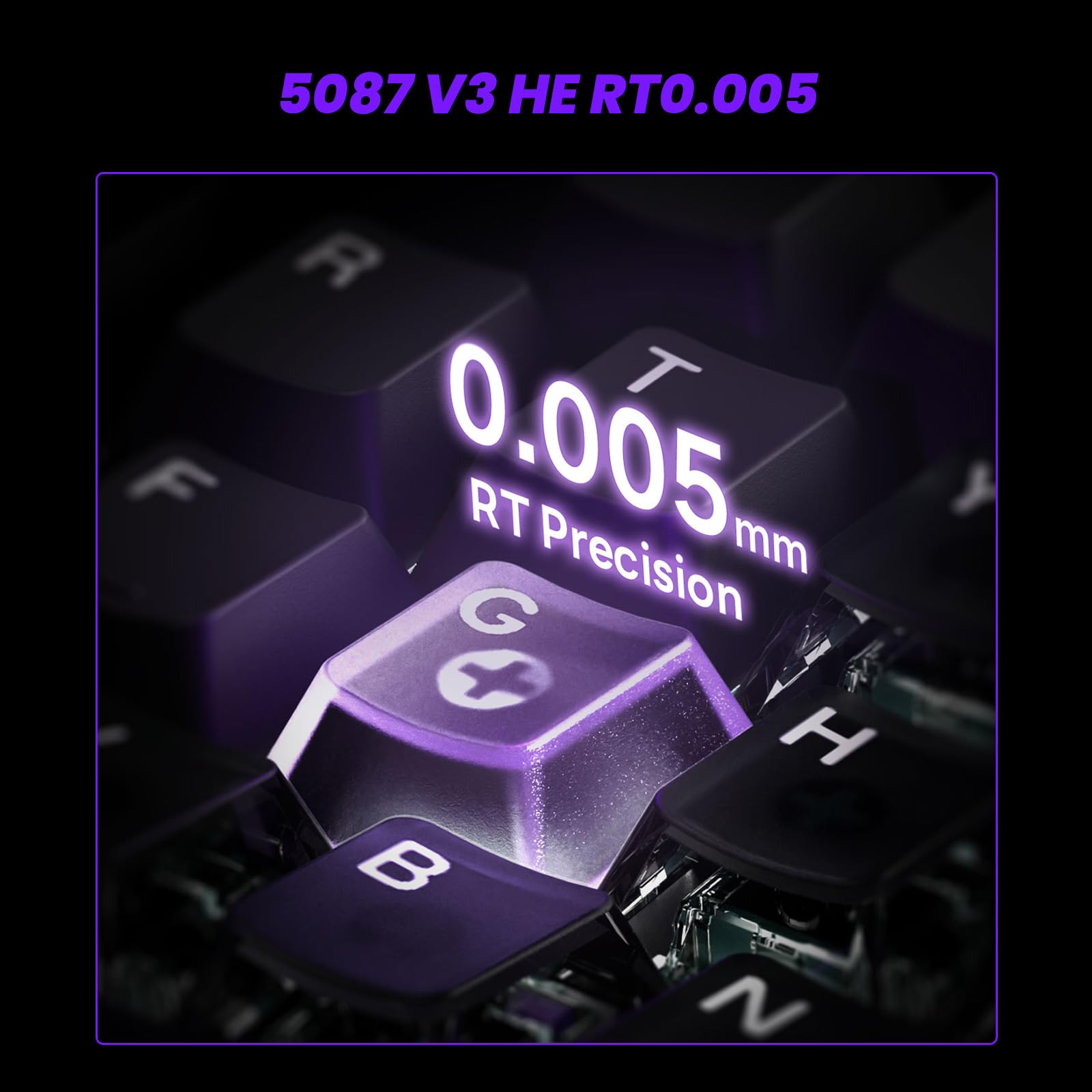 Akko 5087 V3 HE Tastiera Gaming TKL 80% Hall Effect Cavo | Tastiera RGB Switch AstroAim, Rapid Trigger RT0.005mm, Polling 8K Hz per PC/Mac (Nero Trasparente)