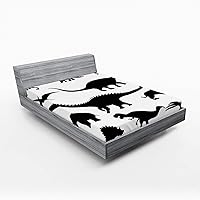 Vista 43 de Ambesonne Sábana bajera abstracta con estampado gráfico de letras del alfabeto de colores, funda de cama con bolsillo profundo elástico para mayor