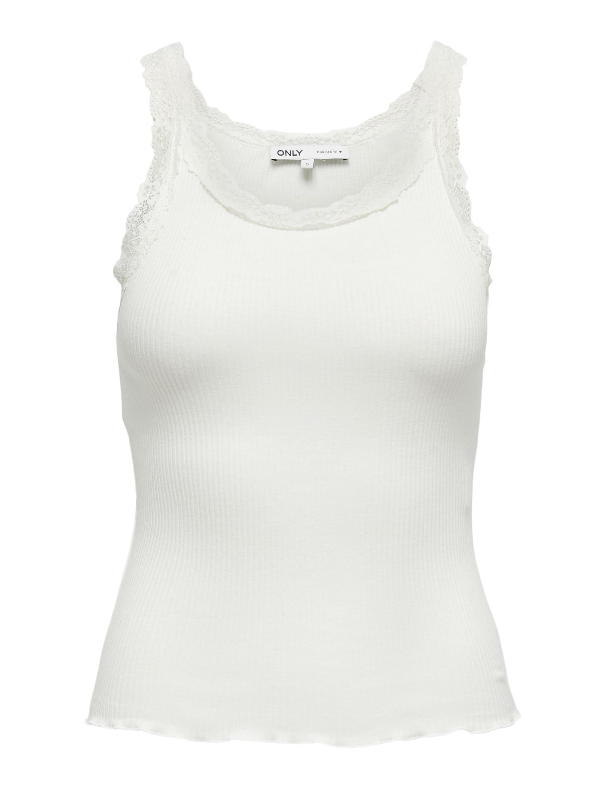 ONLY Women's Onlsharai Lace Tank Top JRS Tank Top, Cloud Dancer, S