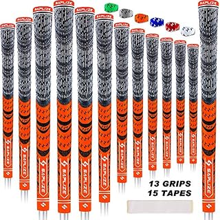 SAPLIZE Golf Grips(13 Grips + 15 Tapes Bundle), MultiCompound Cord Golf Club Grips