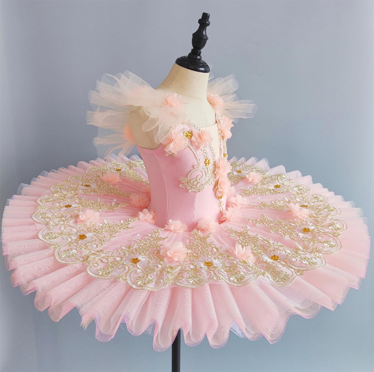 tutù di Balletto per Bambine, Costume da Ballerina Principessa per Bambini, Abito da tutù di Balletto Elegante, Body da Ballo con Gonna