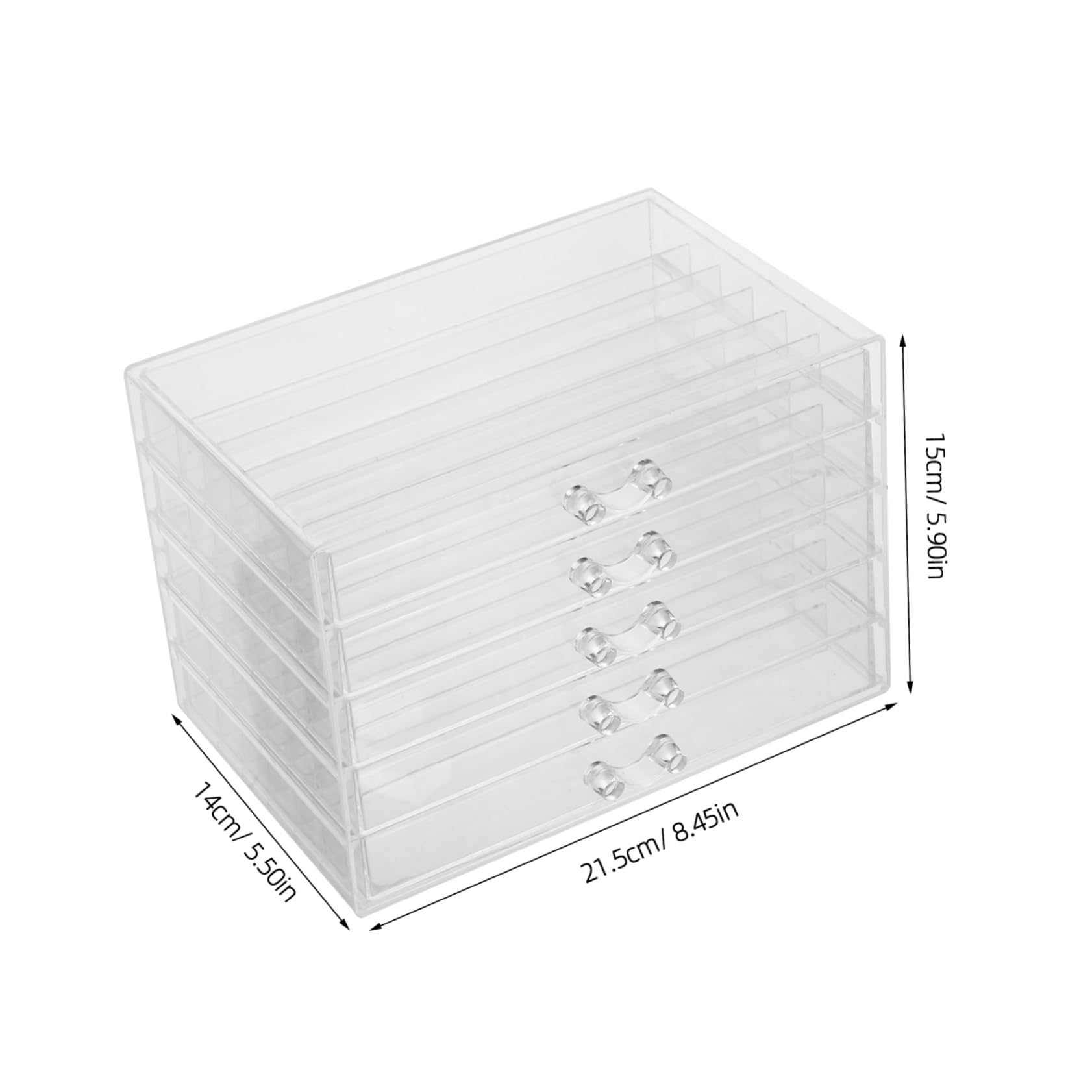 Scatola Porta Gioielli 5 Cassetti Trasparenti, Plastico | Organizzatore Compatto Scomparti Indipendenti, Design Trasparente, per Donne e Ragazze