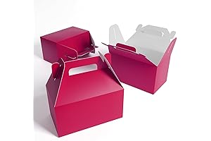 Glam Valentine's Day Party Favor Treat Boxes with Handles