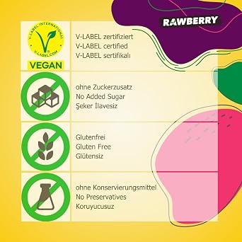 Rawberry Blueberry Vegan Gluten-Free Nuts Bar Without Sugar Addition (15 Pieces in a Box)