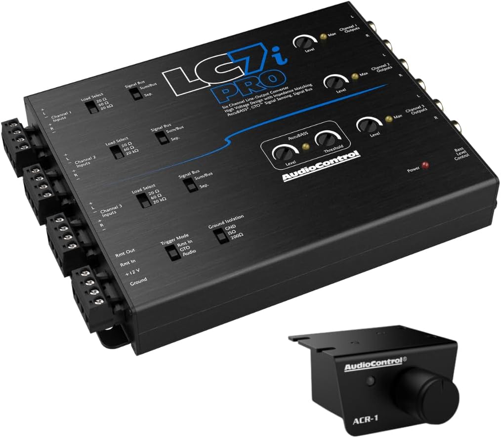AudioControl LC7iPRO 6-Channel Active Line Output Converter with AccuBASS for Adding Subwoofers, Amplifiers to Factory Car Audio Receiver Head Unit, Includes ACR-1 Dash Remote Bass Knob Controller