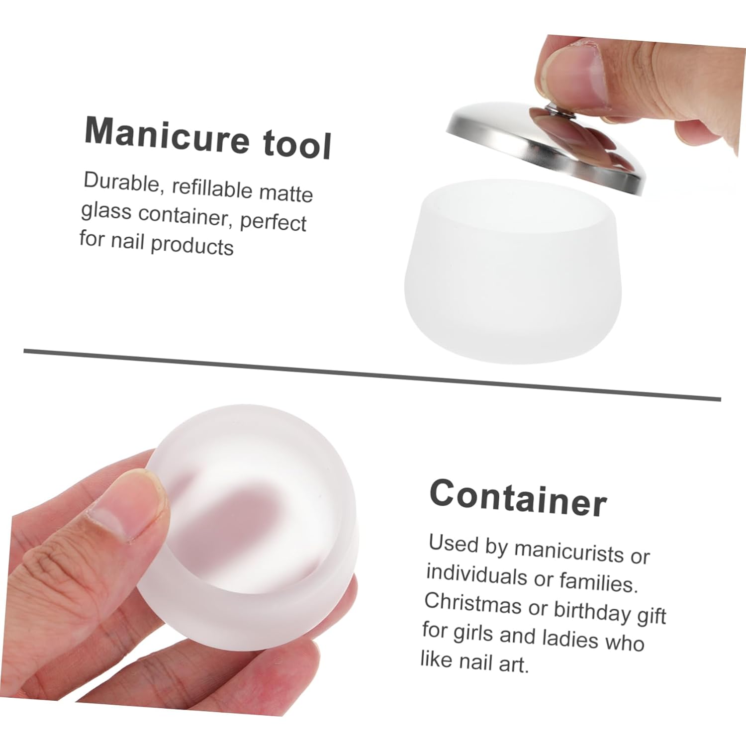 Didiseaon 2pcs Acrylic Dappen Dish Glass Crystal Nail for Manicure Stylish and Portable Nail Soaking Bowl for Acrylic Liquid and Powder