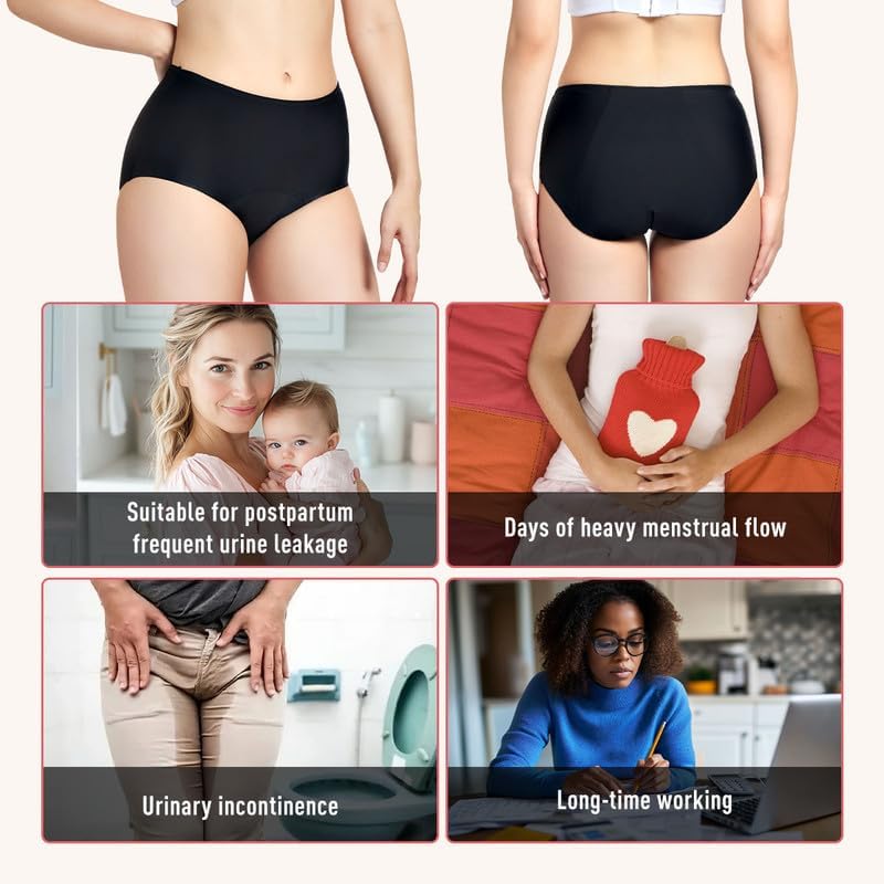 Carer Incontinence Underwear for Women Washable Leak Proof Underwear for Women 150ml Super Absorbent Bladder Leak Underwear for Womens Incontinence Postpartum Leakage Protective Panties 3 PCS, S - Image 7