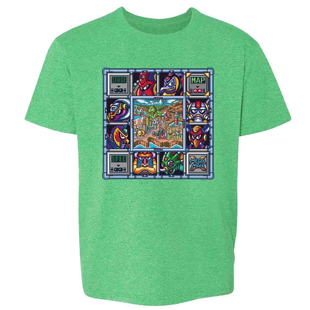 Pop Threads Mega Man X Stage Select Megaman Video Gaming Youth Kids Girl Boy T-Shirt