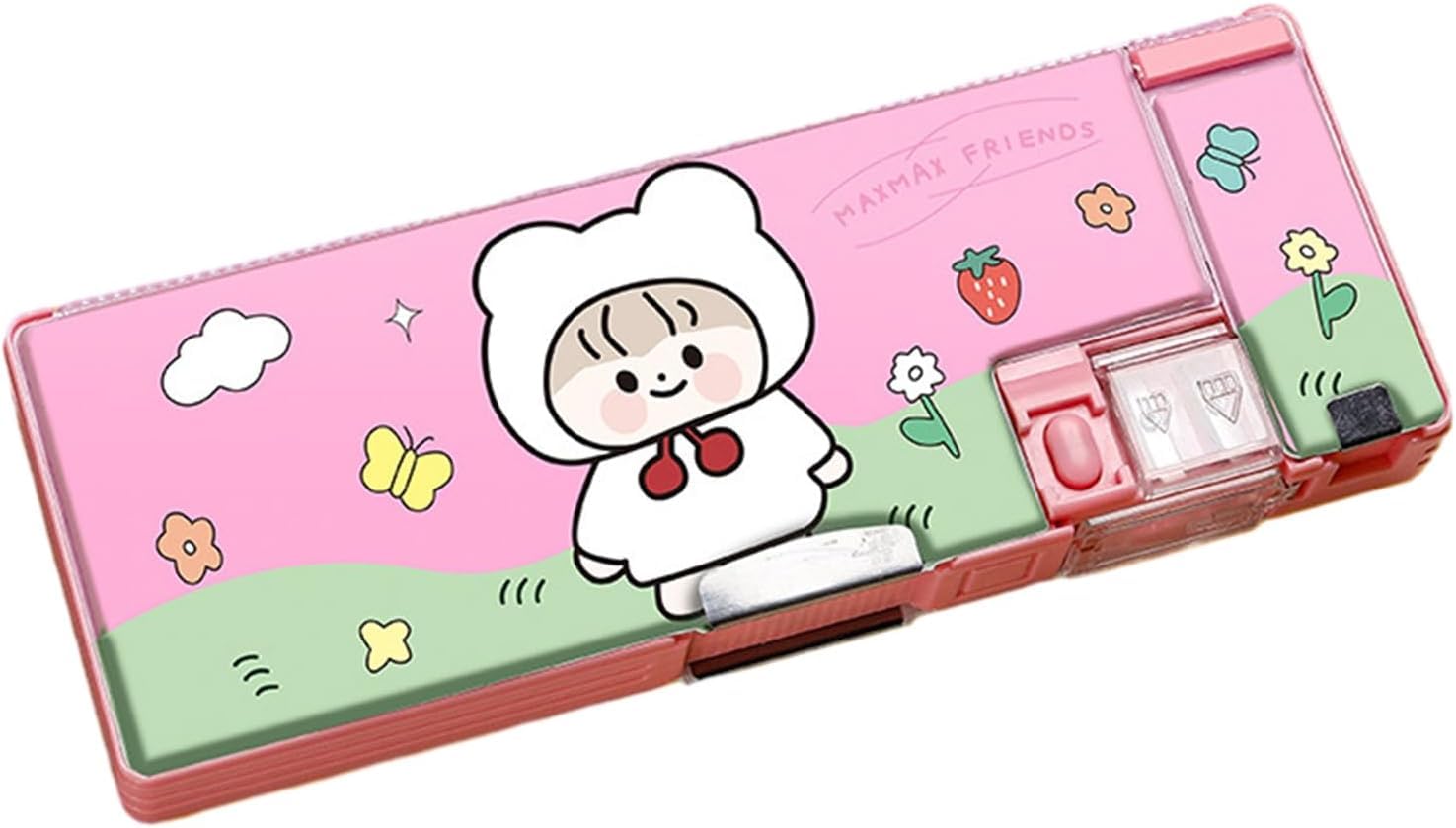 MILONI USA Multifunctional Pencil Box for Kids Pencil Box for Girls, Magnetic Pencil Box for Girls Pencil Pouch, Pop up.