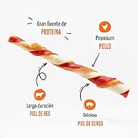 Vista 4 de Good 'n' Fun Giros de triple sabor para todos los perros, 70 unidades, trata a tu perro con masticables de larga duración hechos con piel de res