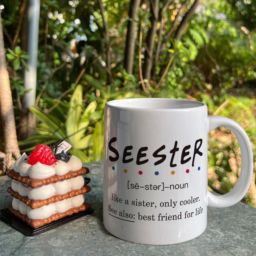 Seester Definition Mug Best Friend Friendship Gifts for Women, Sister Gifts, Sisters Gift from Sister, Friends Mug, Bestie Birthday Christmas Gift 11 oz white - Image 4