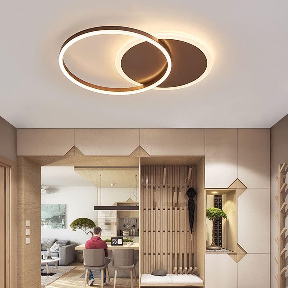 丸型 シーリングライト モダン Led 調光 調色 36w 装飾 天井照明 6 12畳 リビング照明 寝室ランプ リモコン付き おしゃれ 北欧 照明器具 30lm 常夜灯 薄型 屋内照明 和風 共同照明 省エネ 簡単取付 和室 居間 台所 洗面所 玄関 部屋ランプ 引掛式 55cm コーヒー色