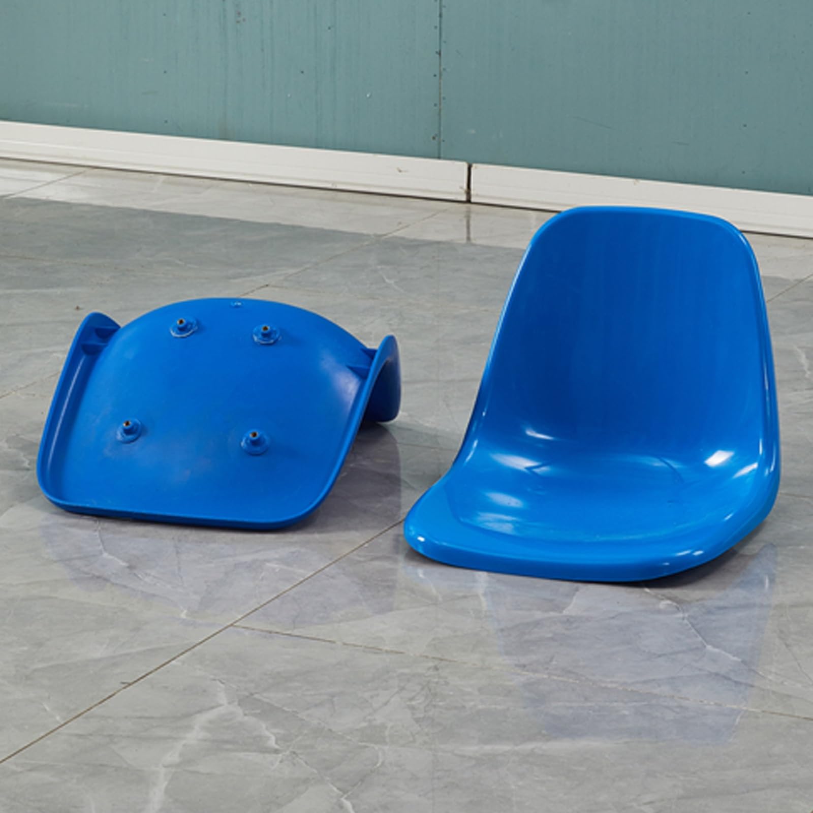 Juego de 2 sillas ergonómicas con respaldo de plástico, cómodos asientos de 12 cm de alto para comedores, estadios y zonas de espera