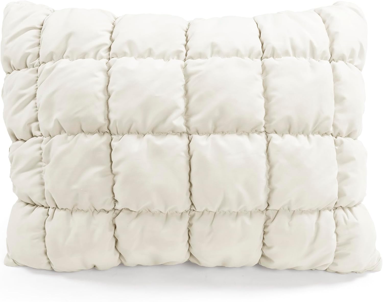 Lush Decor Puff Quilted Comforter Set, 2 Piece Set, Twin XL, Pearl White - Teen Bedding Set - Super Soft Comforter - White Dorm Decor - Textured Minimalist & Modern Bedroom Decor