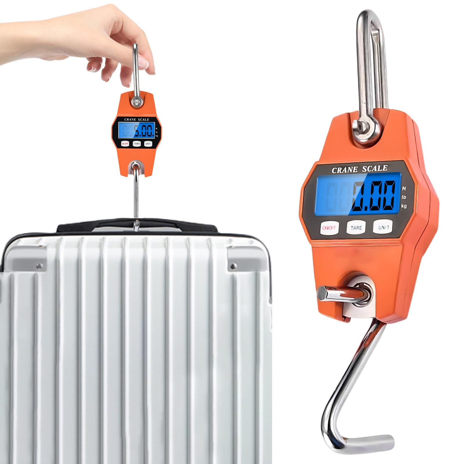 Orange, Portatif 300kg Balance De Levage Numérique, Balance électronique Portable Avec Crochet Pour La Chasse à La Ferme, La Pêche En Plein Air | Leroy Merlin