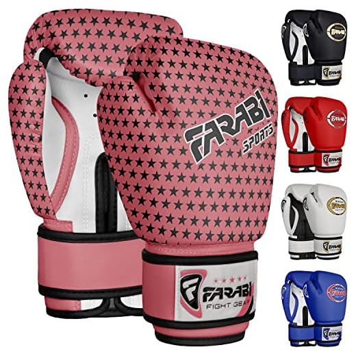 Farabi Sports 4oz Boxhandschuhe Kinder Boxhandschuhe MMA Muay Thai Boxen Kinder Box Handschuhe 3-8 Jahre alt (Pink, 4-oz)
