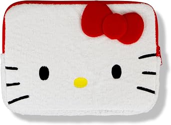 Sonix x Sanrio Plush Tech Sleeve | 14 inch Fuzzy Laptop Computer and iPad Tablet Carrying Case Cover, Protective Travel Bag | White 13" - 14" | Hello Kitty