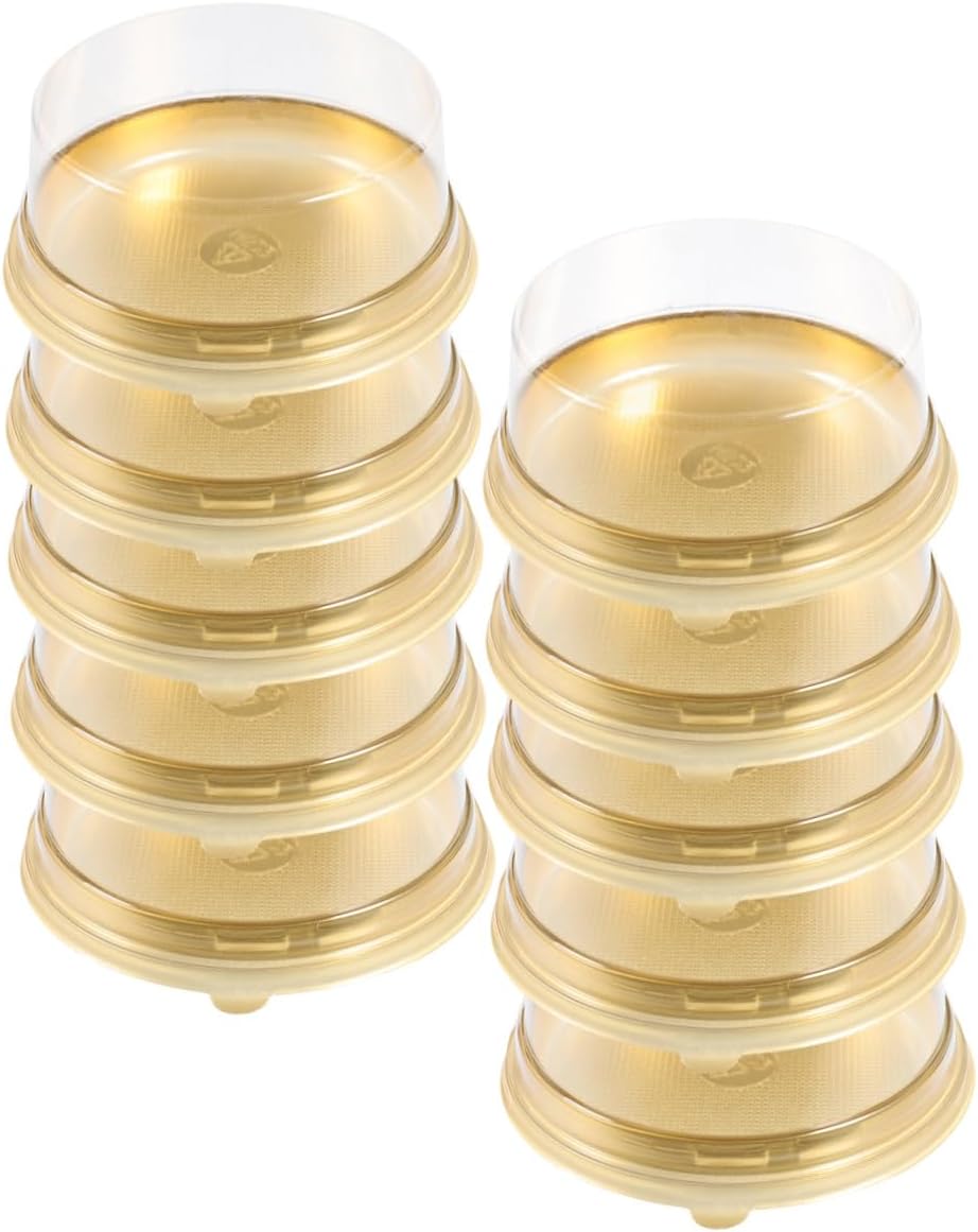 BESPORTBLE 10pcs Clear Small Cake Containers with Lids Thickened Round Cake Packaging Boxes for Wedding Party and Dessert Carrying Lightweight Carriers for Cookies Muffins and Pastries