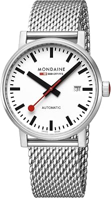 Mondaine Official Swiss Railways Automatic Watch EVO2 | White/Mesh Bracelet