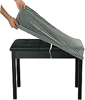 Vista 15 de SINOSSO Funda de terciopelo suave para banco de piano para 2 personas, (27.5"- 36.5") L x (12"- 16") A rectángulo elástico lavable funda protectora