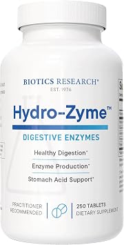 BIOTICS RESEARCH Hydro ZymeTM Digestive Enzymes Contains Betaine HCl 250Tabs