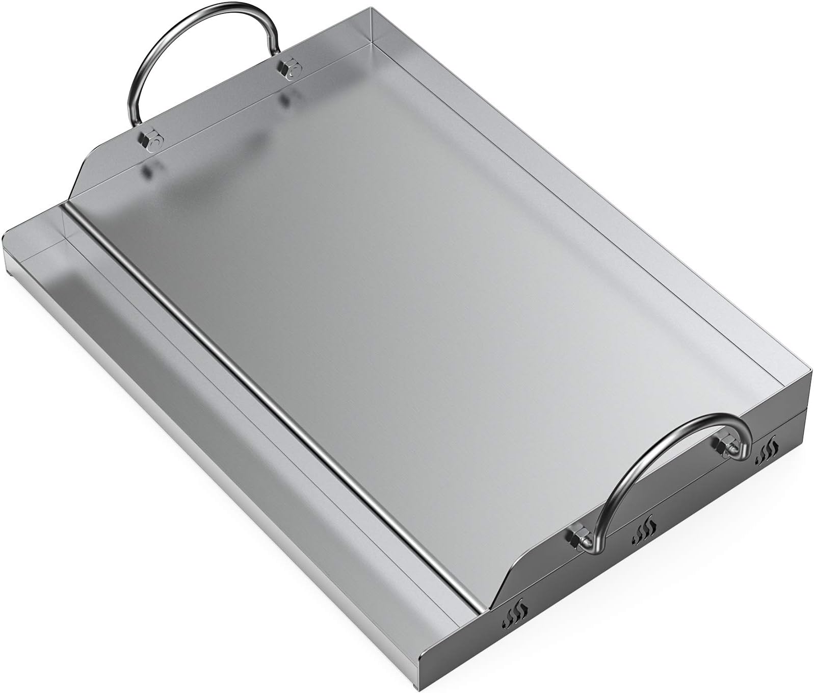 Stainless Steel Rectangle Griddle Plancha for Most BBQ Gas Grills and Charcoal Grills, 47.2 × 32 cm