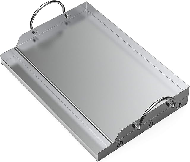 Onlyfire Stainless Steel Rectangle Griddle Plancha for Most BBQ Gas Grills and Charcoal Grills