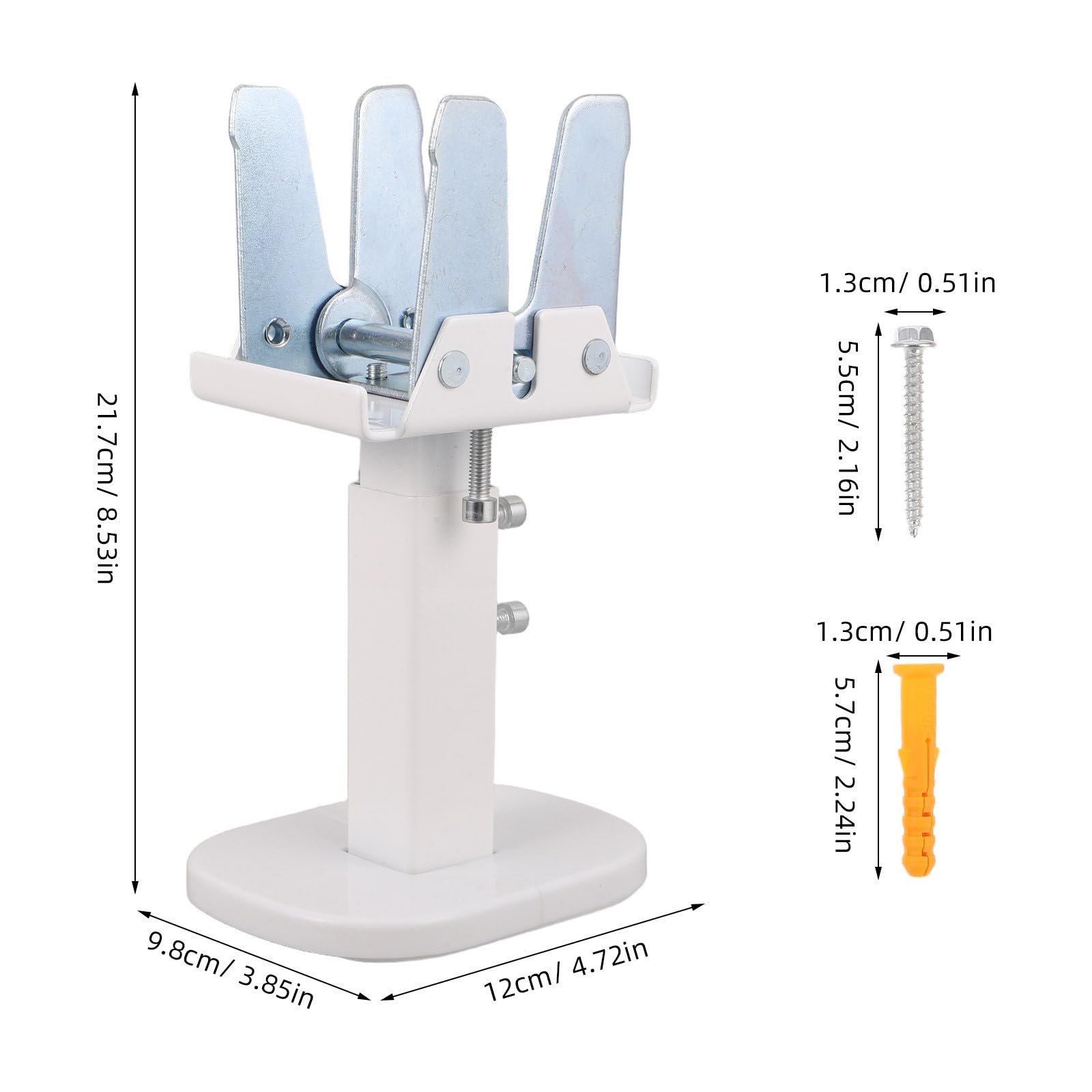 Luxshiny Soporte de Radiador Ajustable de Suelo para Radiadores de Panel, Altura 14-21cm, Acero al Carbono, Blanco, Instalación Estable para Calefacción Doméstica