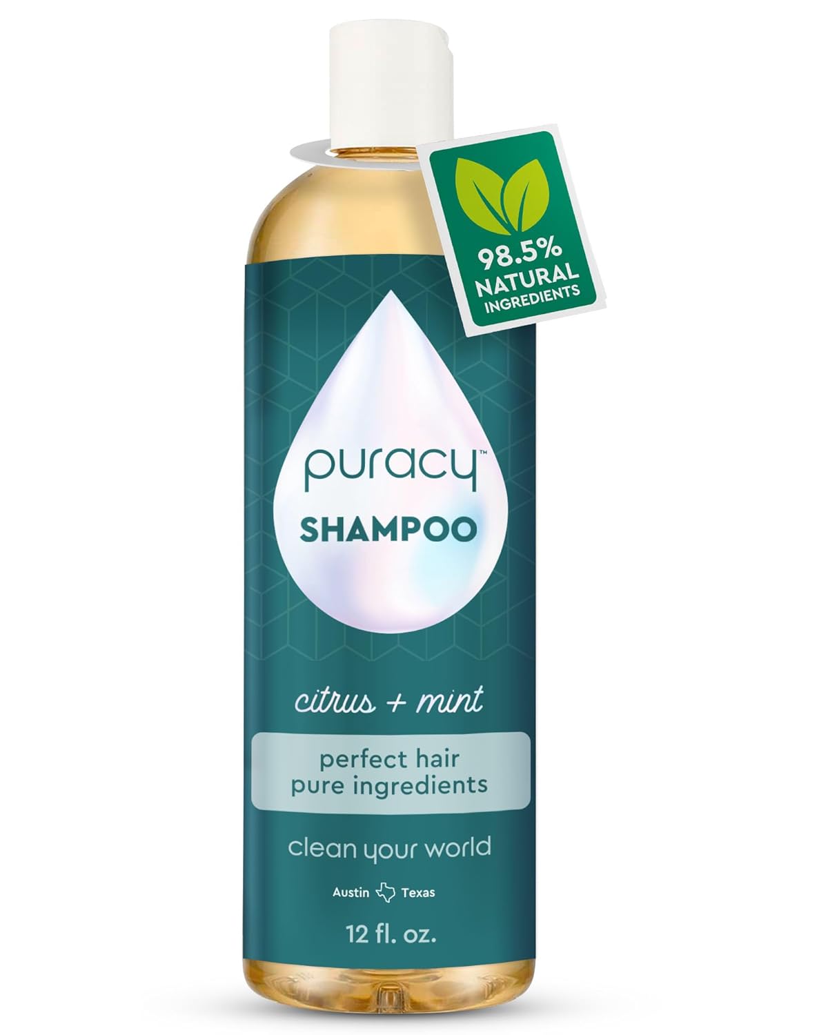 Puracy Shampoo, Gently Clarifying for All Hair & Scalp Types, Perfect Hair from Pure Ingredients, Enriched with Rosemary Oil to Stimulate Hair Growth, Sulfate-Free and Color Treated-Safe, 12 Oz