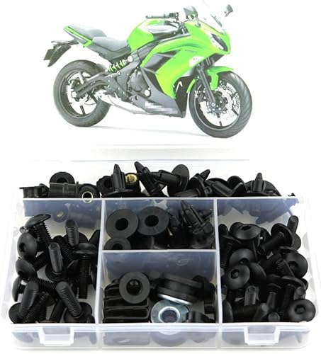 Xitomer Juego completo de pernos de carenado, apto para Ninja 650 ER-6F 2012 2013 2014 2015 2016, kits de montaje arandelastuercascierresclipsojales