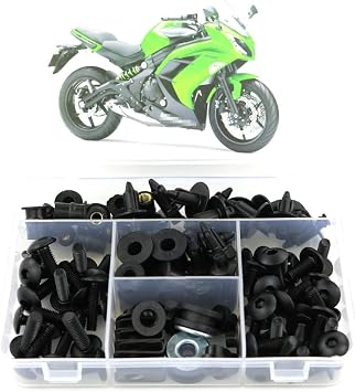 Xitomer Full Sets Fairing Bolts Kits, Fit for Ninja 650 ER-6F 2012 2013 2014 2015 2016, Mounting Kits Washers/Nuts/Fastenings/Clips/Grommets Matte Black