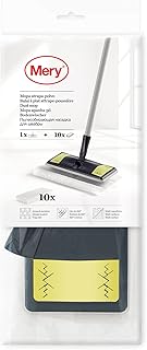 Mery Staubfangmopp mit 10 Nachfüllpackungen, PP, TRP, Nicht gewebt, Grau, Limettengrün und Weiß, 28,5 x 10,5 cm, Tücher 29,5 x 21,5 cm