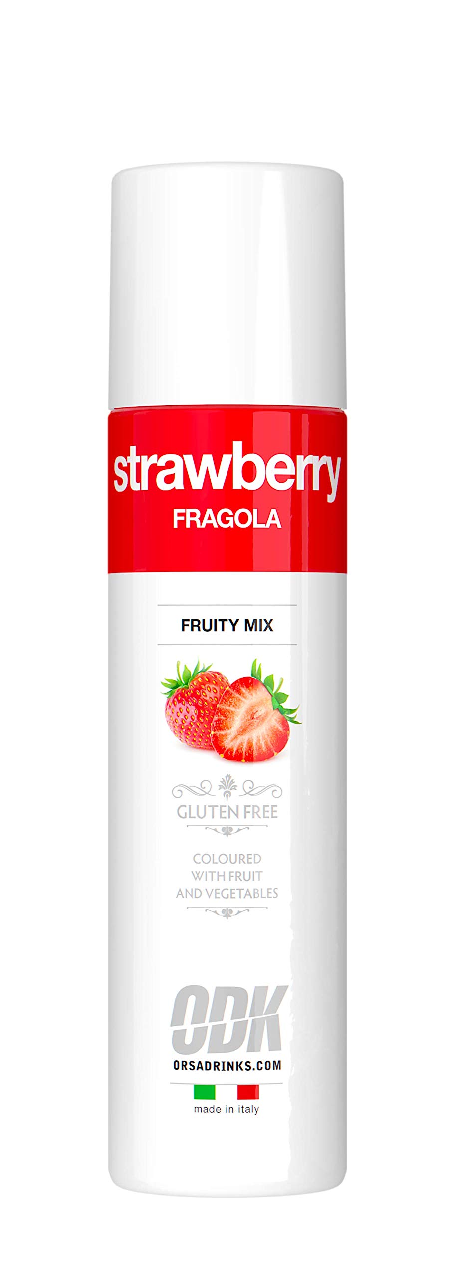 ODK Strawberry Puree Infused Fruit Syrup | Cocktails, Daiquiri, Smoothies, Cooking, Baking and Desserts, 75cl