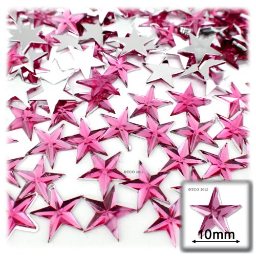 The Crafts Outlet 144Pc Loose Flatback Acrylic Rhinestones Star 10Mm - 46Ss Flatback Crystal Clear #TOP6