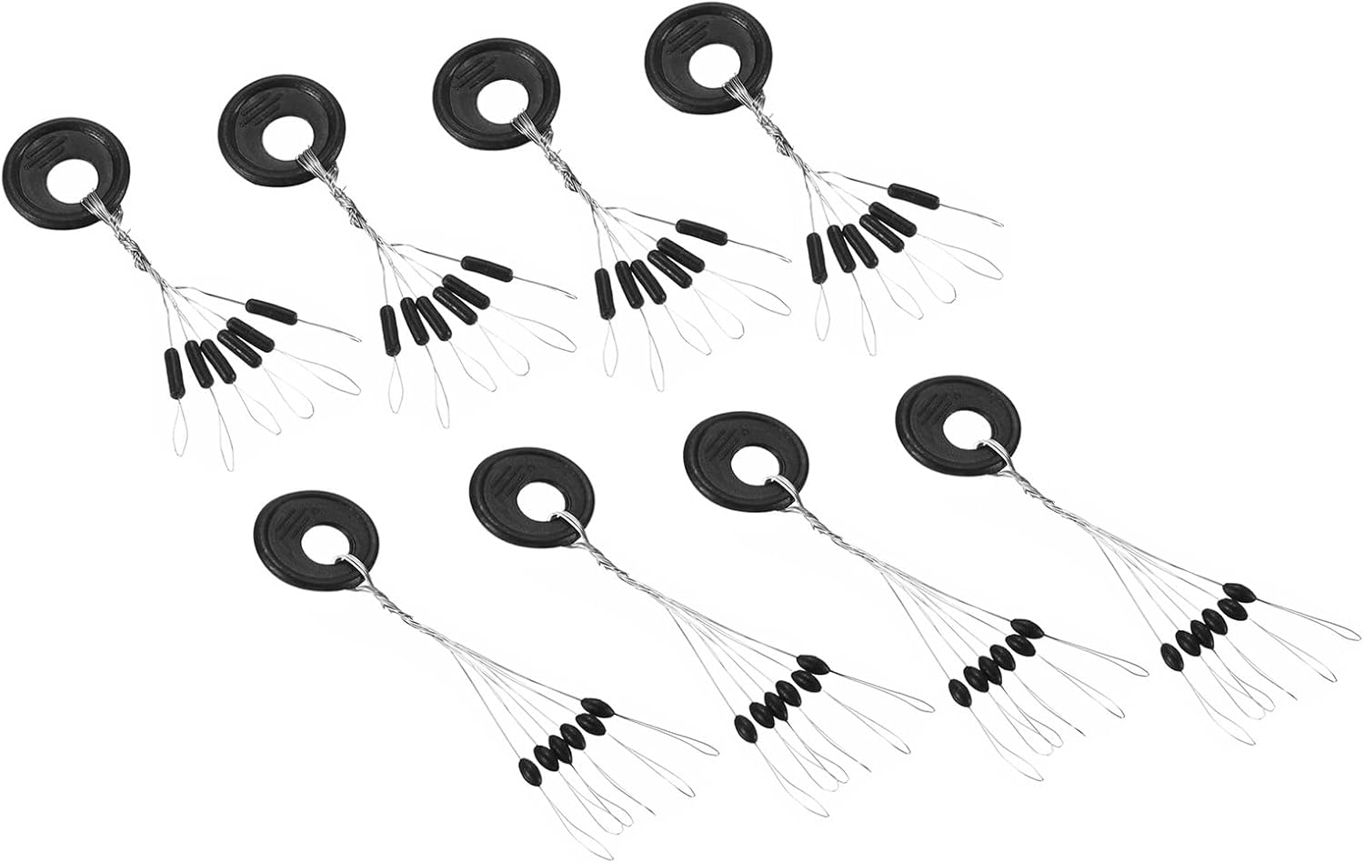 PATIKIL Fishing Rubber Bobber Beads Stoppers, 1 Set/1200