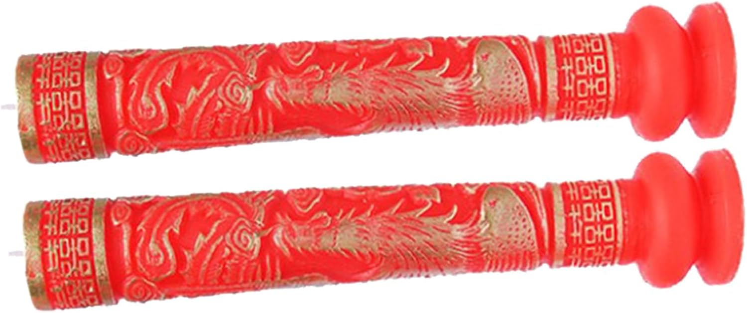 Dragon and Phoenix Paraffin Candle Wedding Candles 1 Pair Chinese Style Red Adorn with Portable Lightweight Design for Festival Decoration and Marriage Room Layout