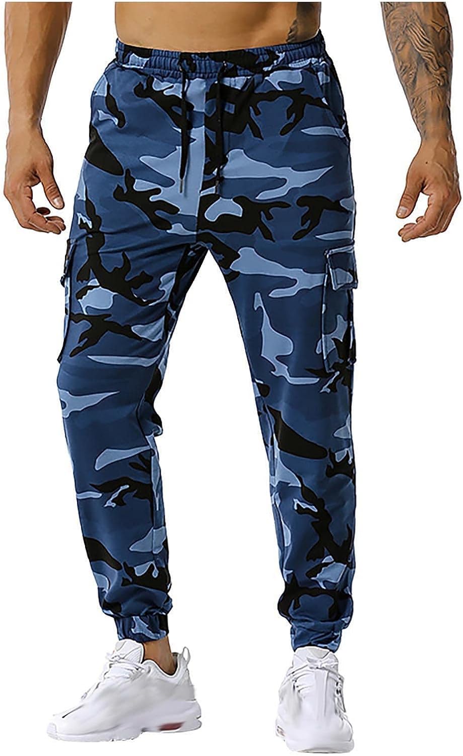 WENKOMG1 Mens Outdoor Sweatpants, Camo Joggers Drawstring Casual Camouflage Sport Sweatpant, M-3XL