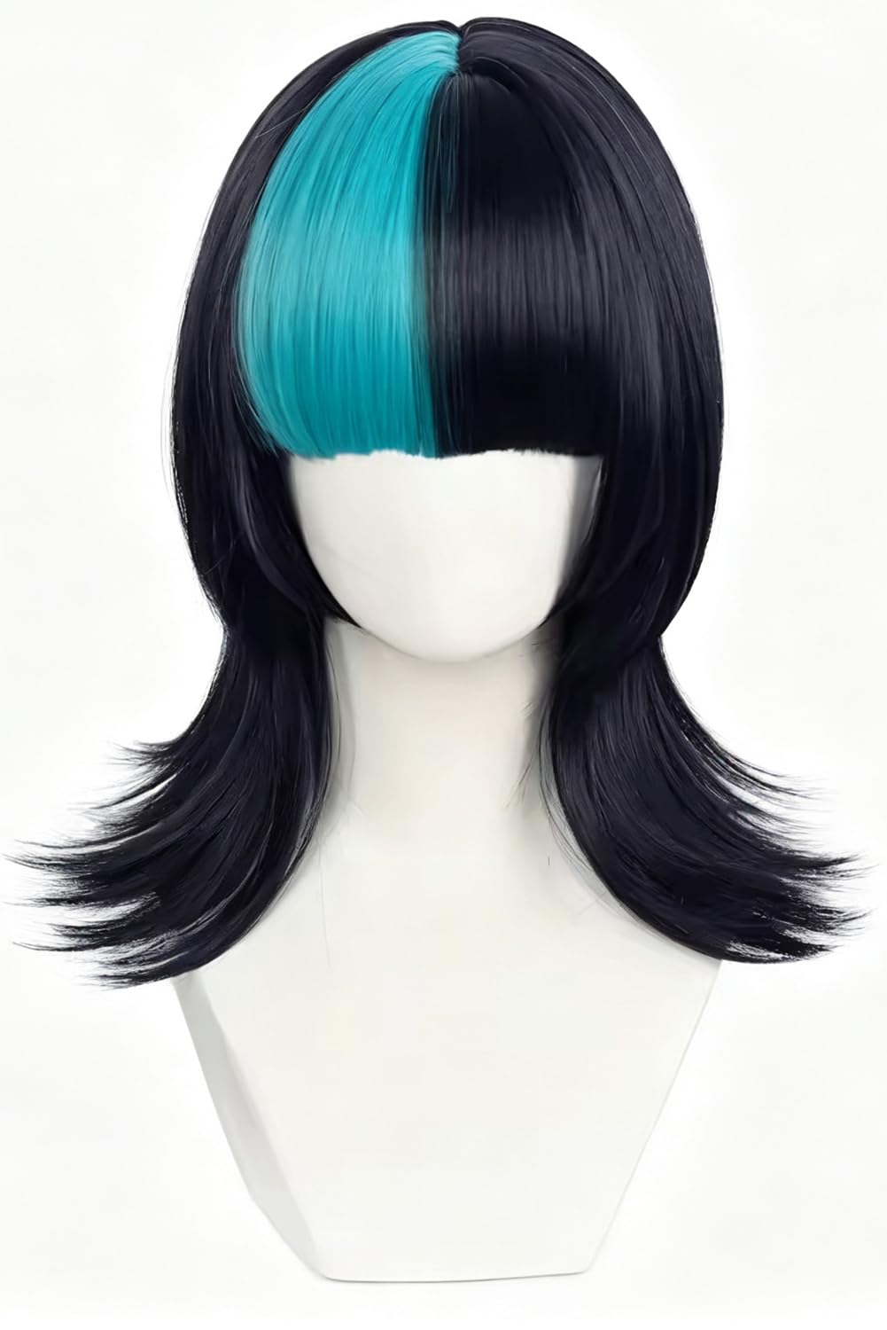 Gosbeliy Kirara Hoshi Wig Anime JJK Kirara Hoshi Cosplay Wig Black Blue Wig with Bangs Hair JJK Costume Accessories Women (Black&Blue)