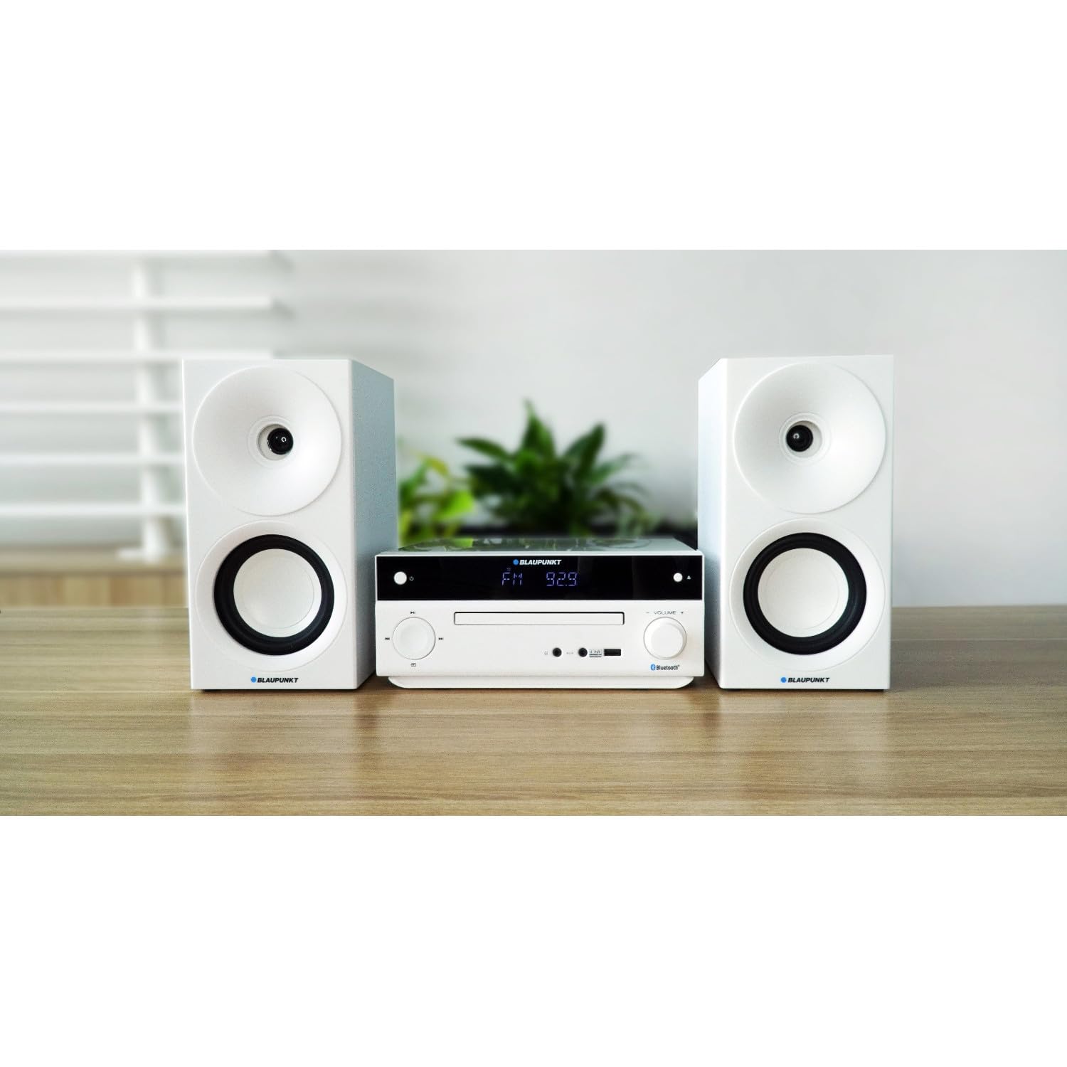 Blaupunkt MS30.02BT micro impianto stereo Bluetooth HDMI ARC | Ottico USB AUX Radio FM CD 150 W RMS Sveglia telecomando altoparlante basso Reflex (bianco)