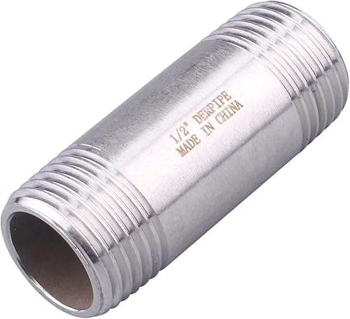 Miniatura 24 de 1/2" X 1/2" NPT Macho NPT Acero Inoxidable 304 Acoplamiento De Tubo De Acoplamiento De Acoplamiento De Tubo De Montaje 4" Longitud