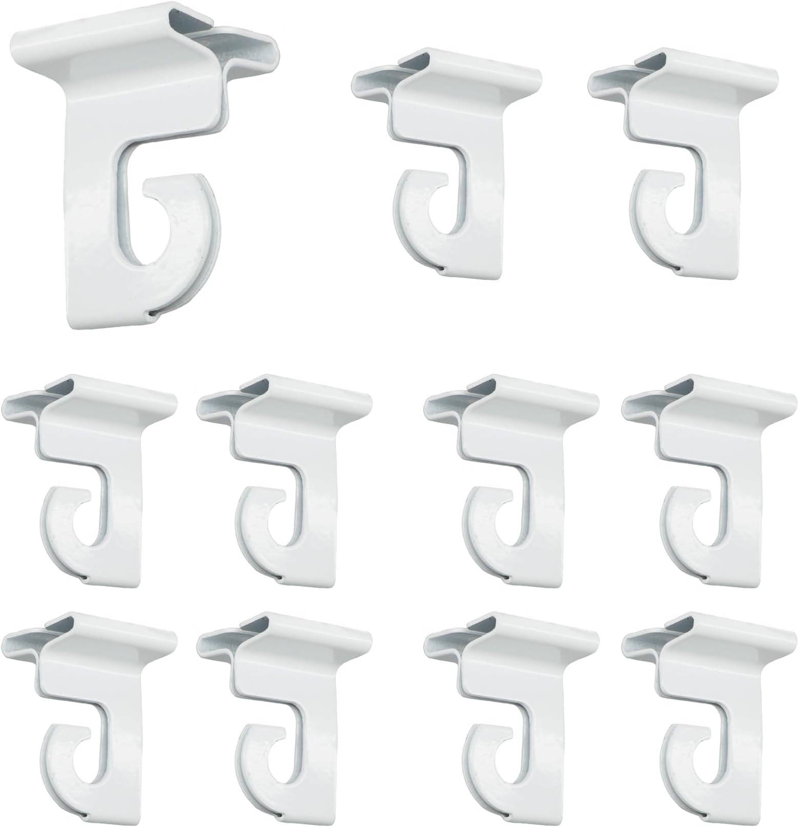 STORE FIXTURES DIRECT Extra Heavy Duty White Aluminum Drop Ceiling Hooks, One Piece Ceiling Grid Clips, 10 Pack