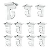 STORE FIXTURES DIRECT Extra Heavy Duty White Aluminum Drop Ceiling Hooks, One Piece Ceiling Grid Clips, 10 Pack