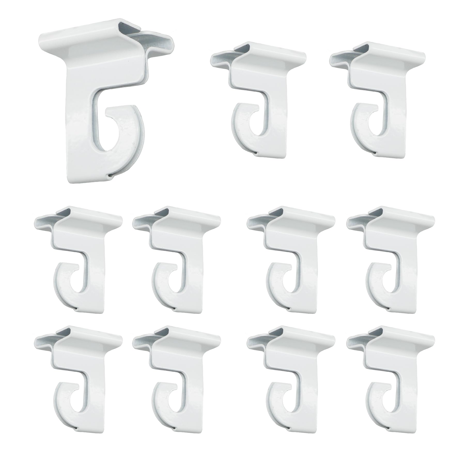 STORE FIXTURES DIRECT Extra Heavy Duty White Aluminum Drop Ceiling Hooks, One Piece Ceiling Grid Clips, 10 Pack