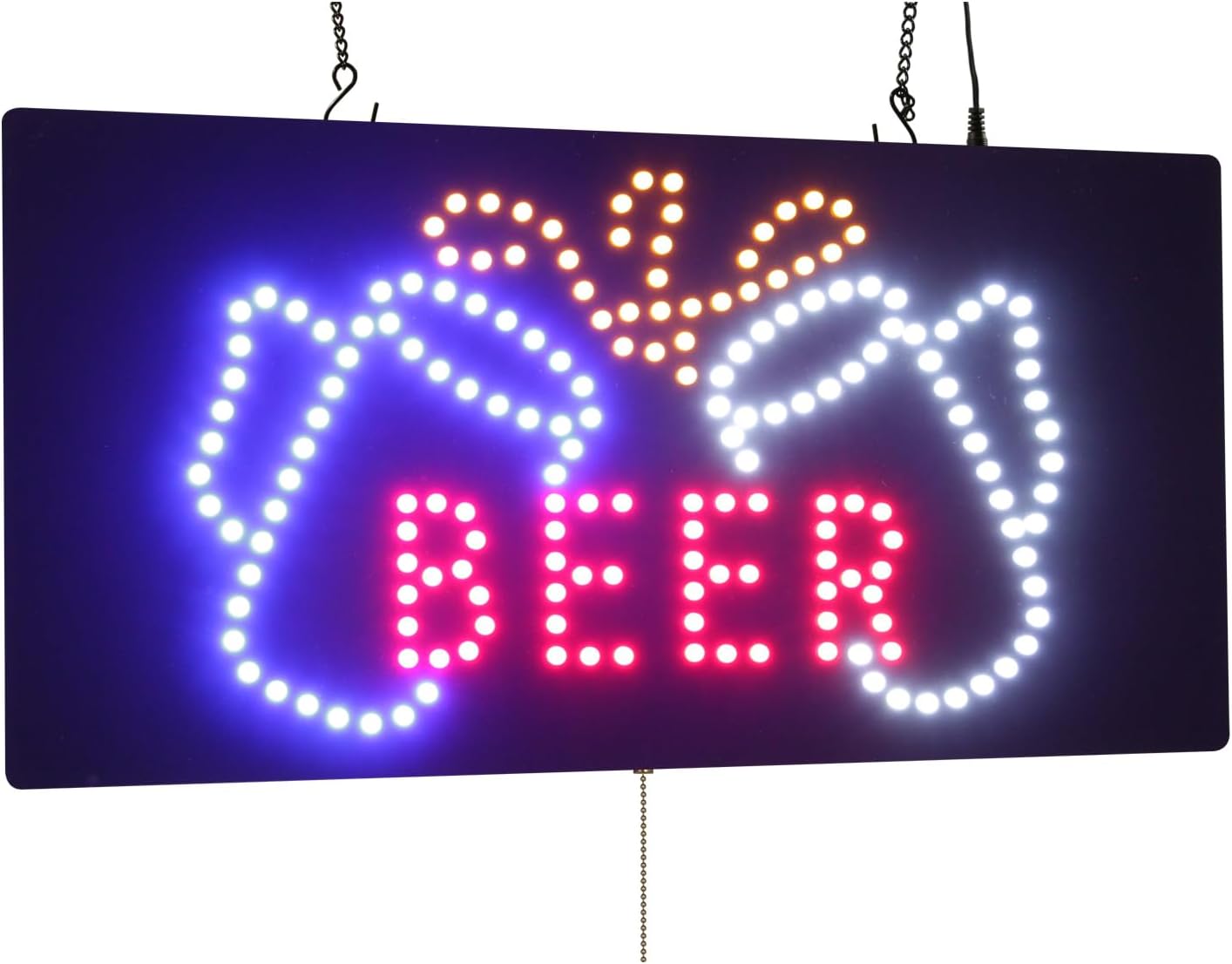 Beer Sign, 24"x12", 60x30cm, TOPKING, LED, Neon, Florescent, Signage, Signboard, Display, Billboard, Screen, Grand Opening, Gift