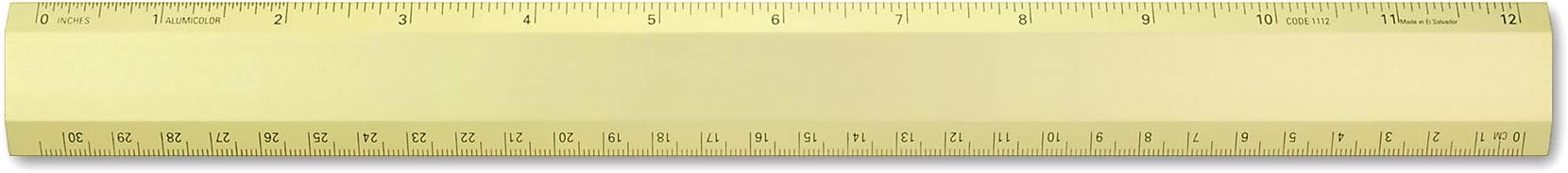 Alumicolor Aluminum Desk Ruler, 12IN, Gold