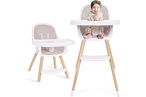 3-in-1 Convertible Wooden Baby High Chair