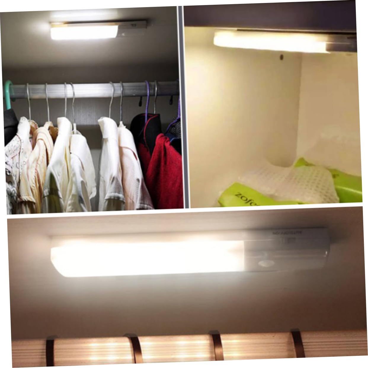 Lampka nocna LED do szafy, 2 sztuki, ładowana przez USB, z czujnikiem ruchu, do szafy, schodów.
