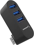SABRENT USB hub 3.2X1, USB Adapter, rotatable 90°/180° USB Splitter, Aluminum Multiple Extension, Fast Data Transfer multiport hubs for PS5, Gaming PC, Laptop, Keyboard, MacBook, and More (HB-R3MB)