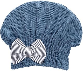 1pc Dry Hair Cap Cute Bowknot Hair Drying Turban Coral Super Absorbent Shower Bath Spa Cap Blue